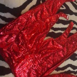 Red Sequin bodysuit